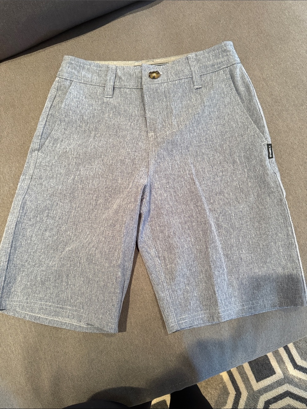 Boys Lightweight Heather Gray Stretch Shorts hybrid